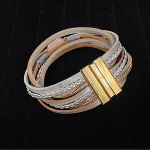 Multi-Layer Faux Leather Wrap Bracelet